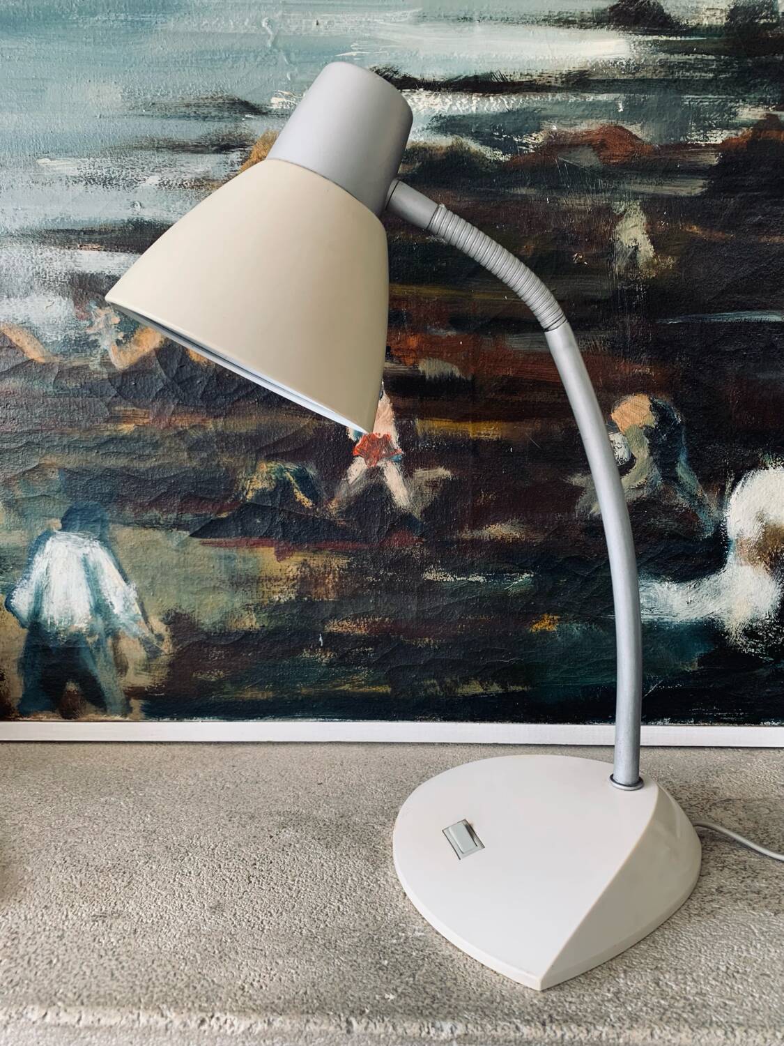 Vintage desk lamp - solid wood, Belgium