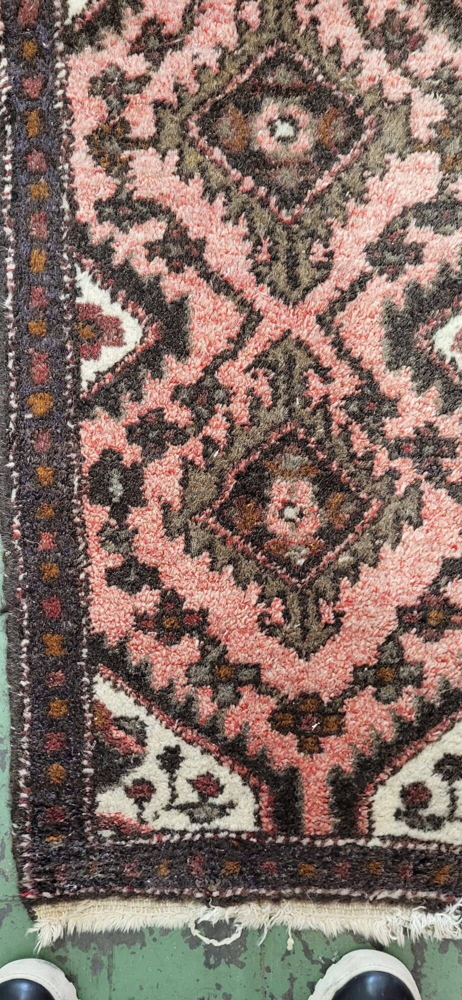 Handmade vintage Uzbek Bukhara runner 1.7' x 4.5' (52cm x 139cm) 1960s - 1С1164