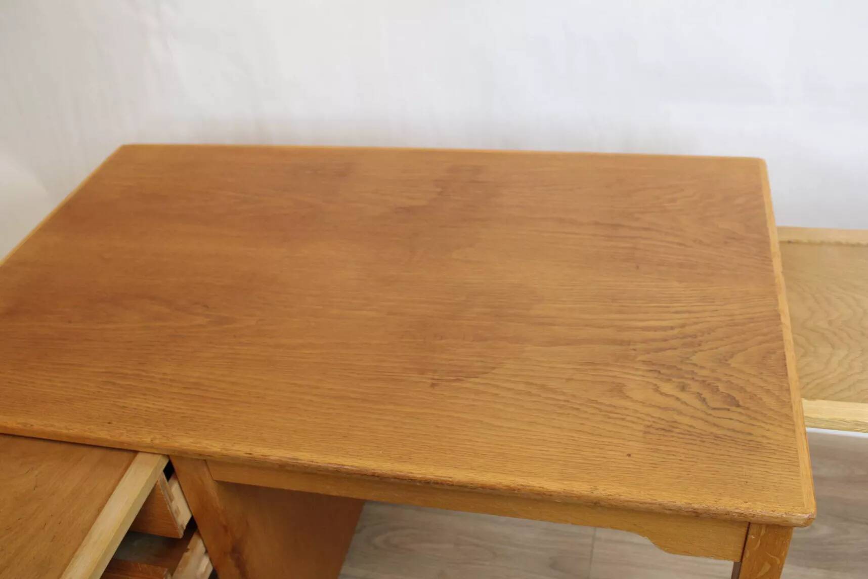 Vintage Scandinavian oak desk with 4 drawers – Sweden – 1960s
