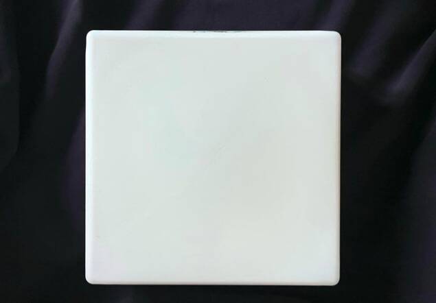 Square vintage opaline ceiling light fixture