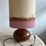 Pied de lampe en bois massif d'olivier