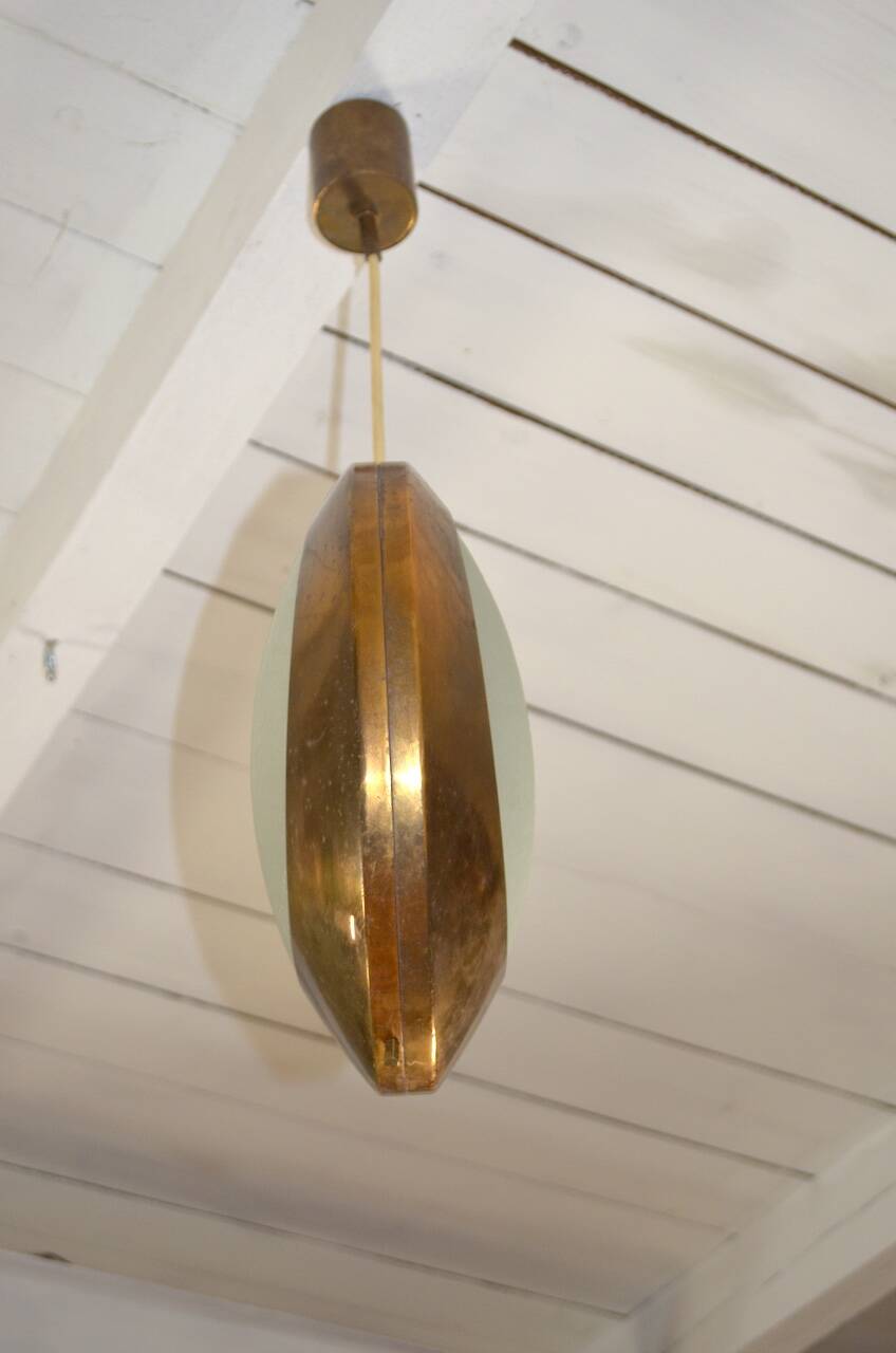 Stilnovo Pendant Lamp Model "1205" 1960s, Vintage 1960s Brass Chandelier