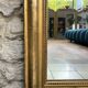 Louis-Philippe mirror gilded with gold leaf, 110.5cm/86cm trumeau