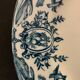 10 old blue flat plates Terre de Fer Léon Graves model Louis XVI, twentieth century