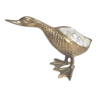 Brass and mother-of-pearl duck 1960