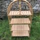 Vintage 60s bamboo rattan standing shelf