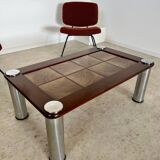 Old coffee table ceramic tile metal leg design from the 70s vintage