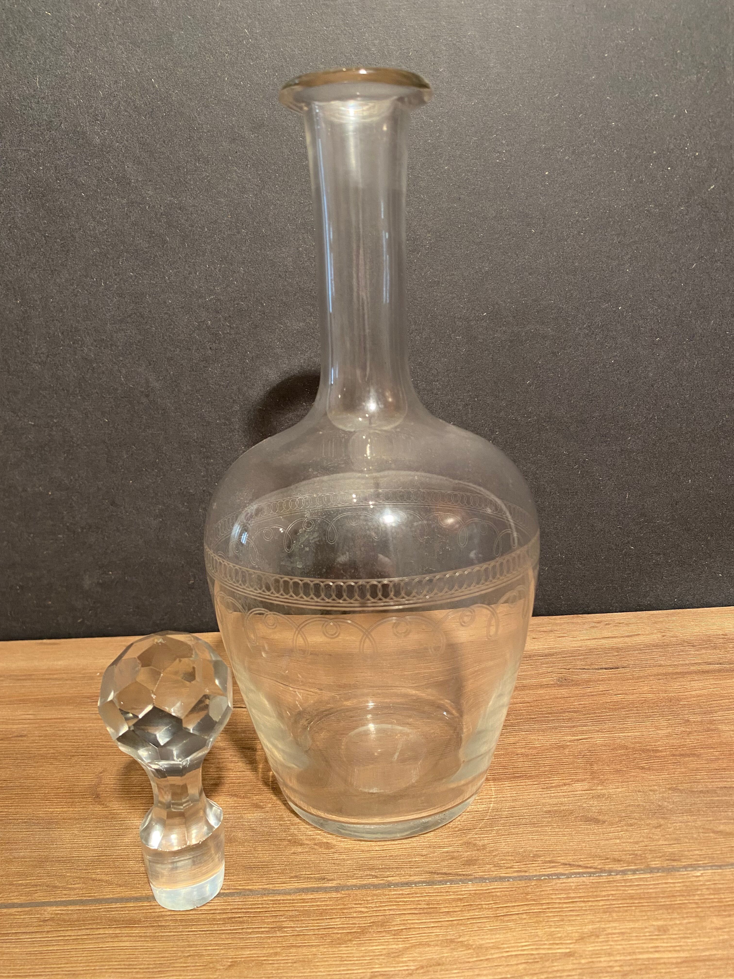 Glass decanter decorated with spirals late nineteenth early twentieth