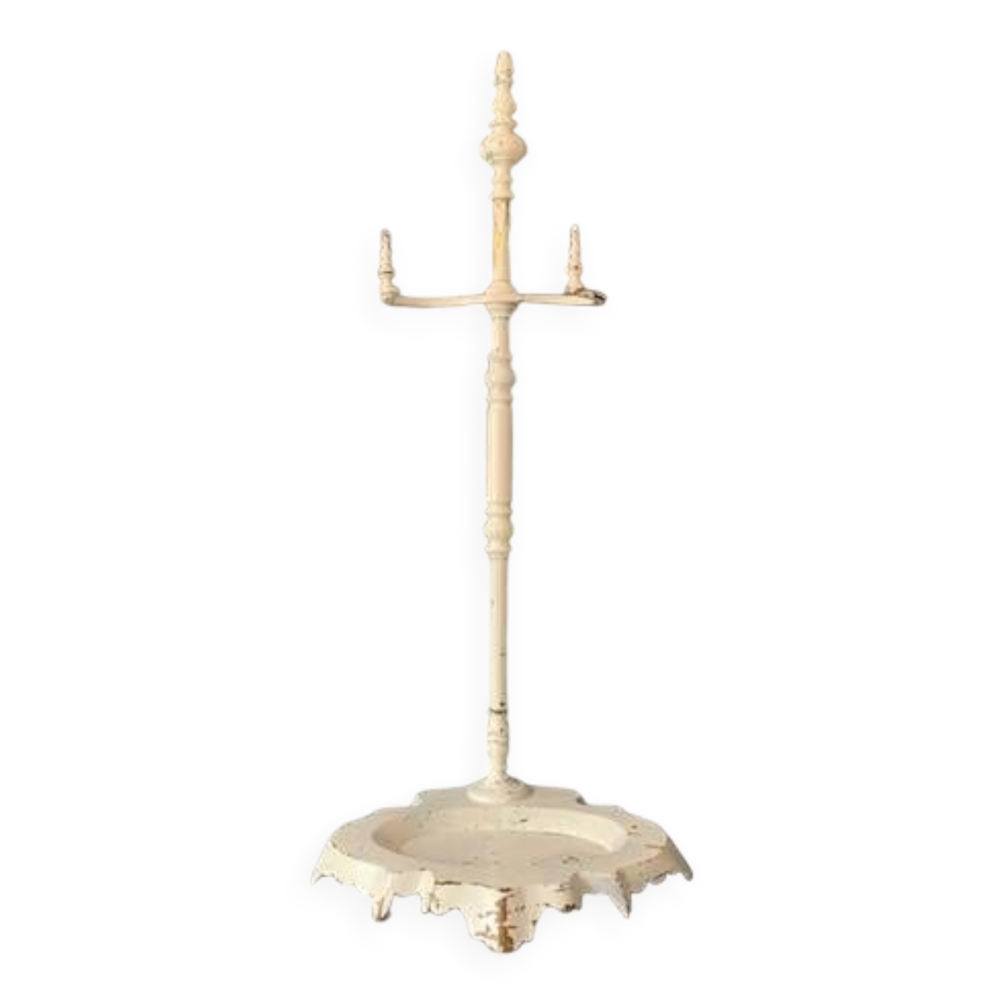 Umbrella stand in brass and cast iron, Gandry Fils, painted white