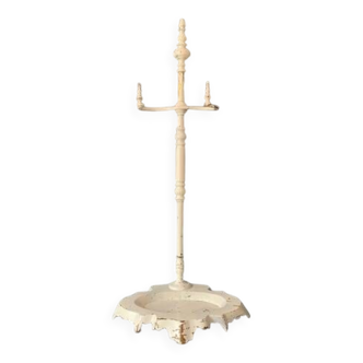 Porte parapluie en laiton et fonte, Gandry Fils, peint en blanc