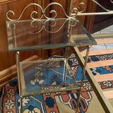 Lit une personne de style romantique en laiton avec table de chevet