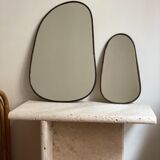 Mirror organic egg brass black 60x40cm