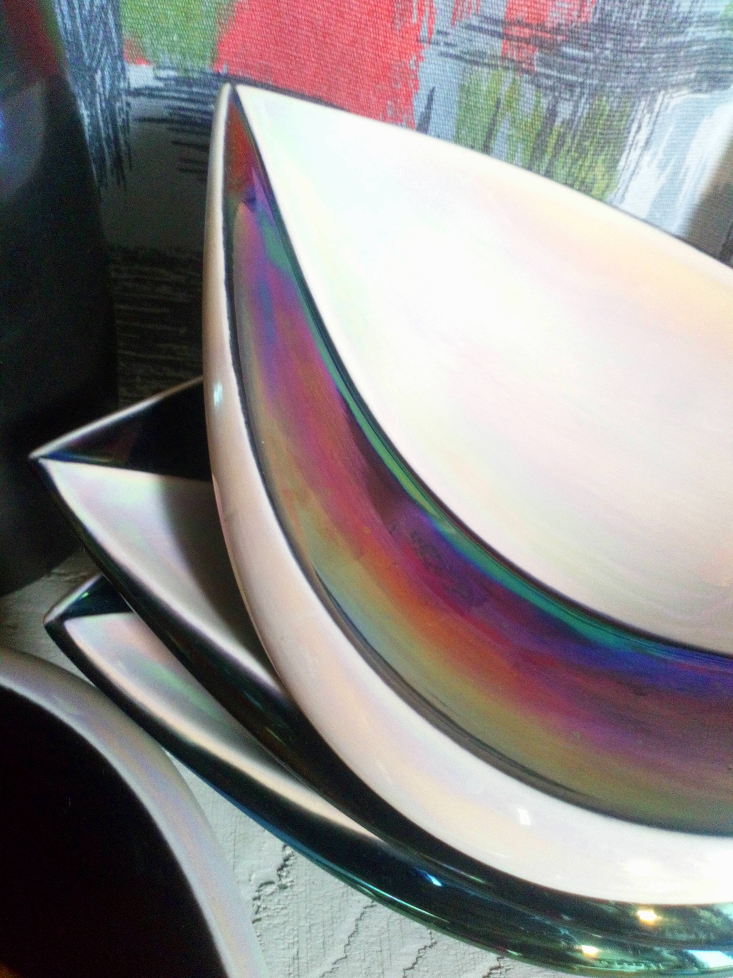 Four vintage Verceram ceramic dessert plates