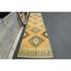 1970s Vintage Turkish Hand-Knotted Wool Cotton Orange Runner Rug 92x390