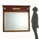 Antique Empire fireplace mirror in mahogany with a bronze frame, Italy, 19th century.