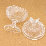 Crystal bird candy or sugar bowl