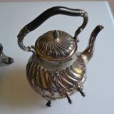 Art Nouveau teapot or samovar in silver-plated metal by goldsmith Victor Saglier