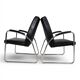 Set of 2 tubular steel Bauhaus Streamline leather armchairs, 1930.