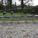 6 vintage chairs in black skaï with chrome metal tubular base.