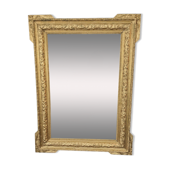 Miroir ancien XIXème doré 94 x 70 cm