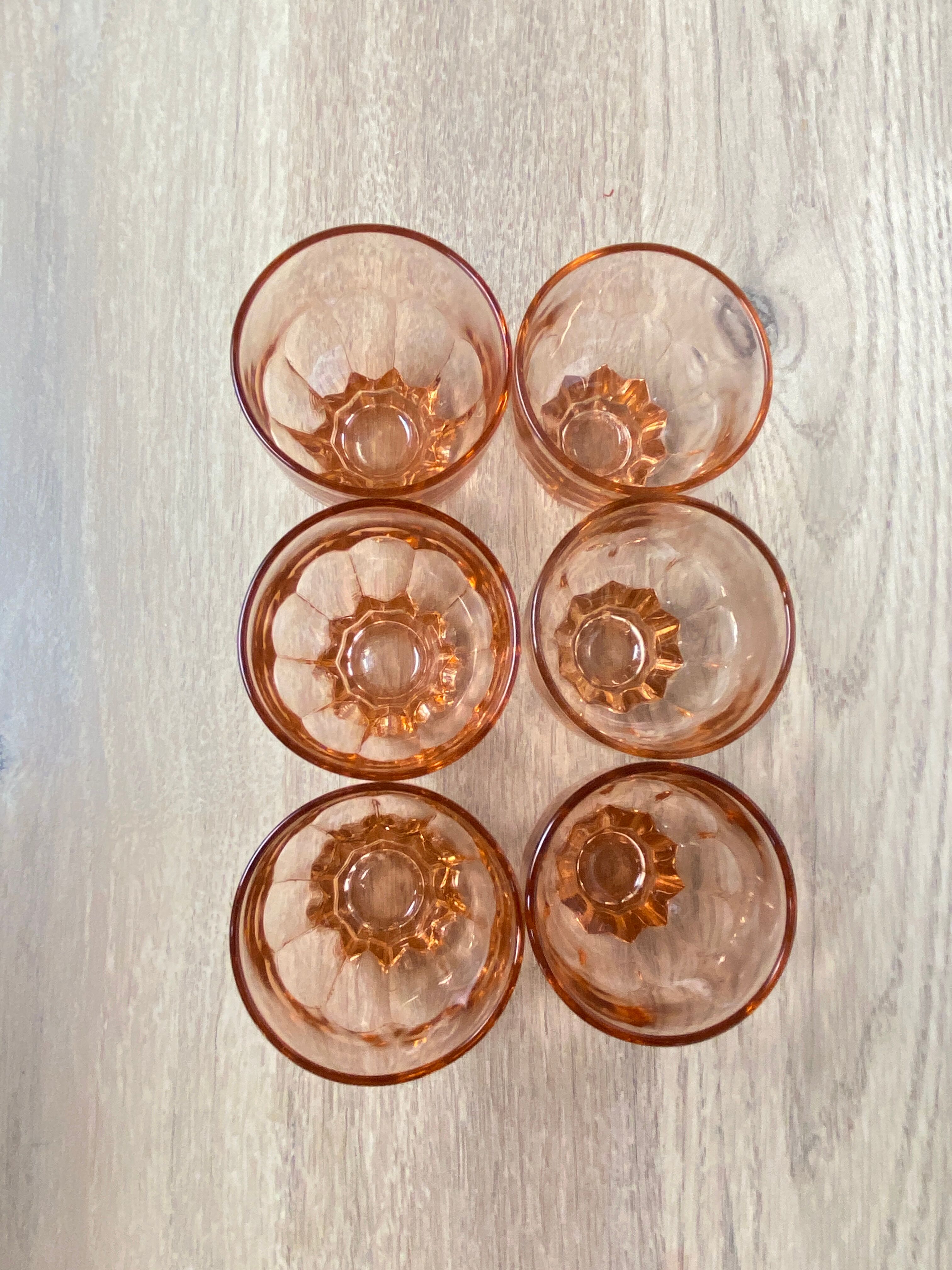 Set of 6 Luminarc pink star lenses