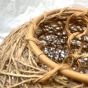 Suspension boule vintage en corde et rotin - 36 cm