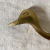 Brass coat hook, zoomorphic towel holder, bird