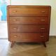 Pretty vintage chest of drawers - 4 drawers - 1960s - refined Scandinavian style - medium oak color