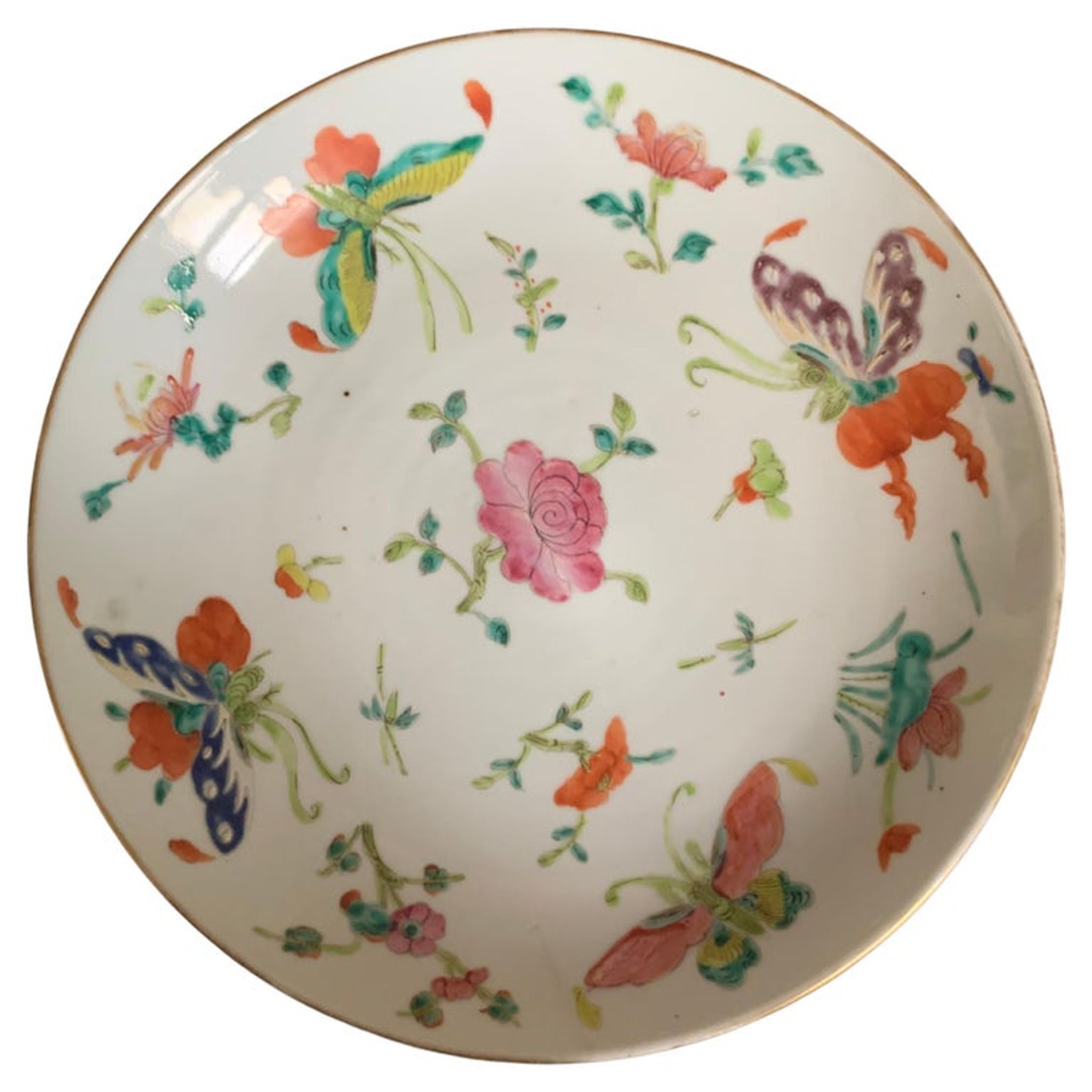 Assiette, porcelaine famille rose, Chine, XIXème