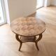 Table basse ronde en marqueterie de noyer Art Déco