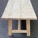 Large monastery farmhouse table stripped in raw wood, extendable from 200 to 300 cm.