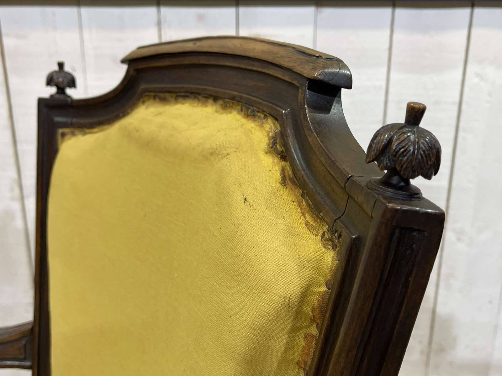 Louis XVI style armchair in beech, late 19th century