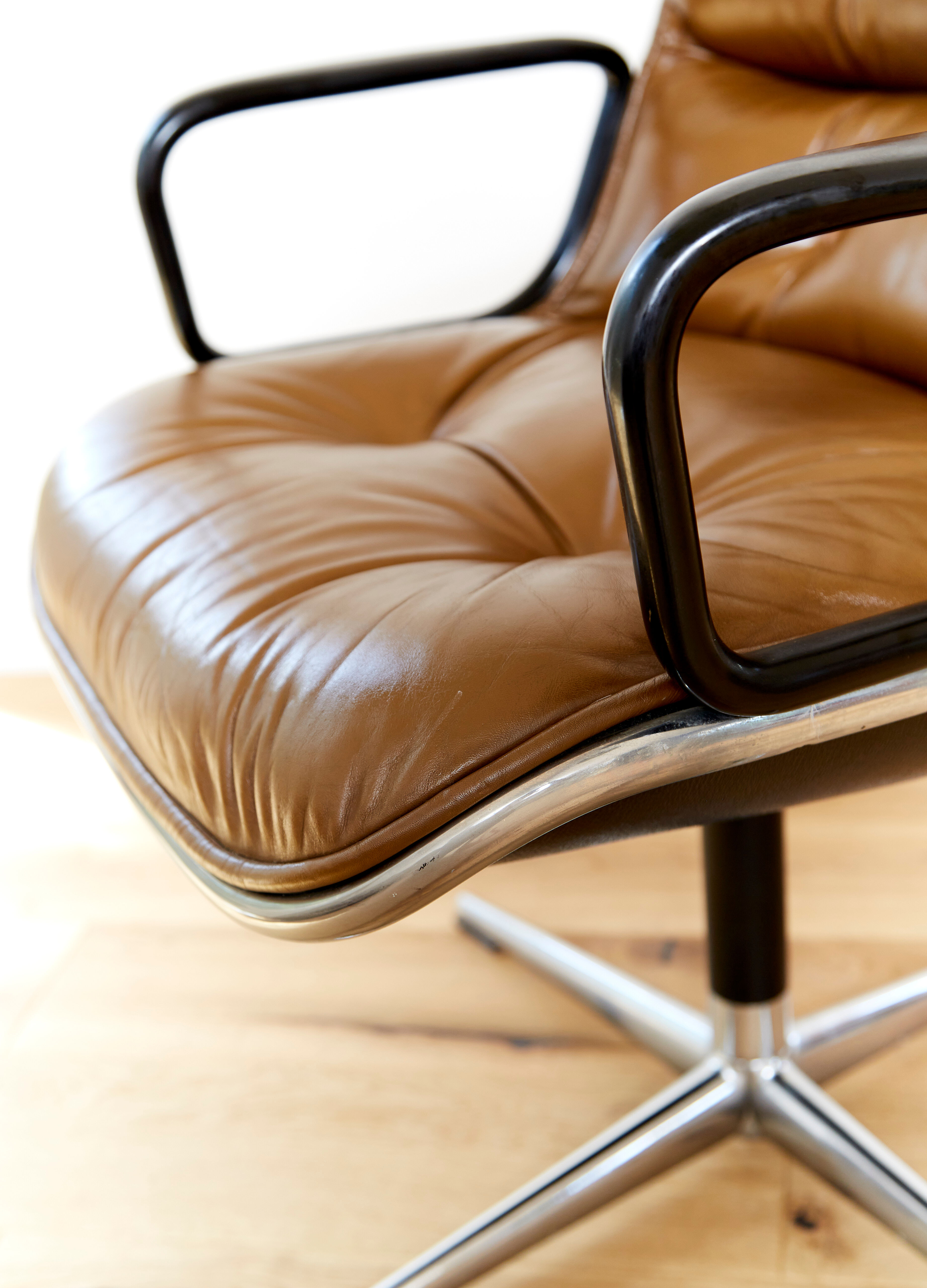 Charles Pollock Leather Executive Chair for Knoll International