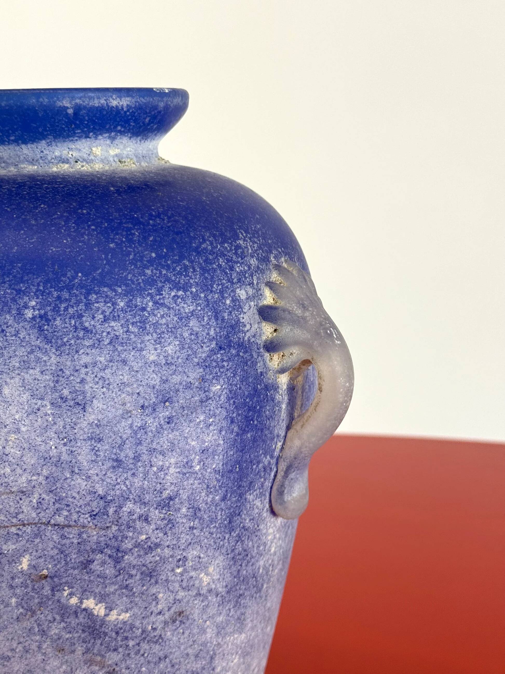Vintage Murano amphora vase cobalt blue
