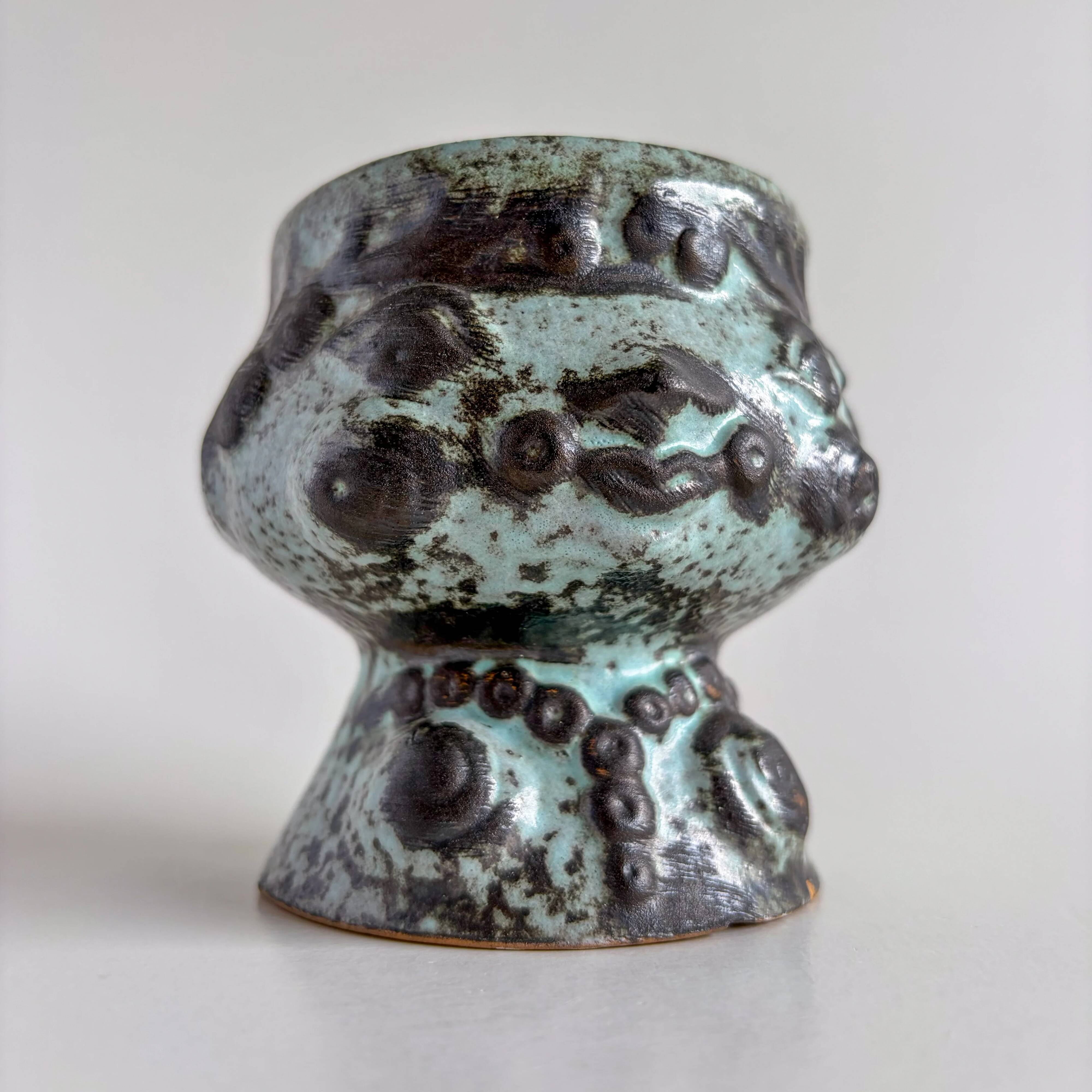 Vintage head cache-pot Strehla ceramics