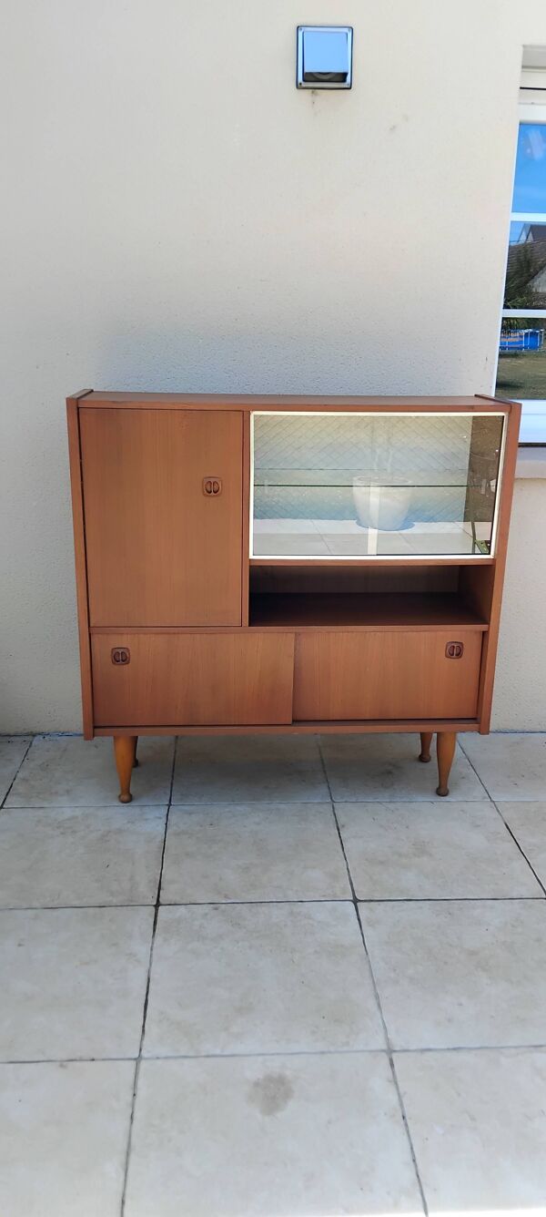 Meuble vitrine salle vintage scandinave teck