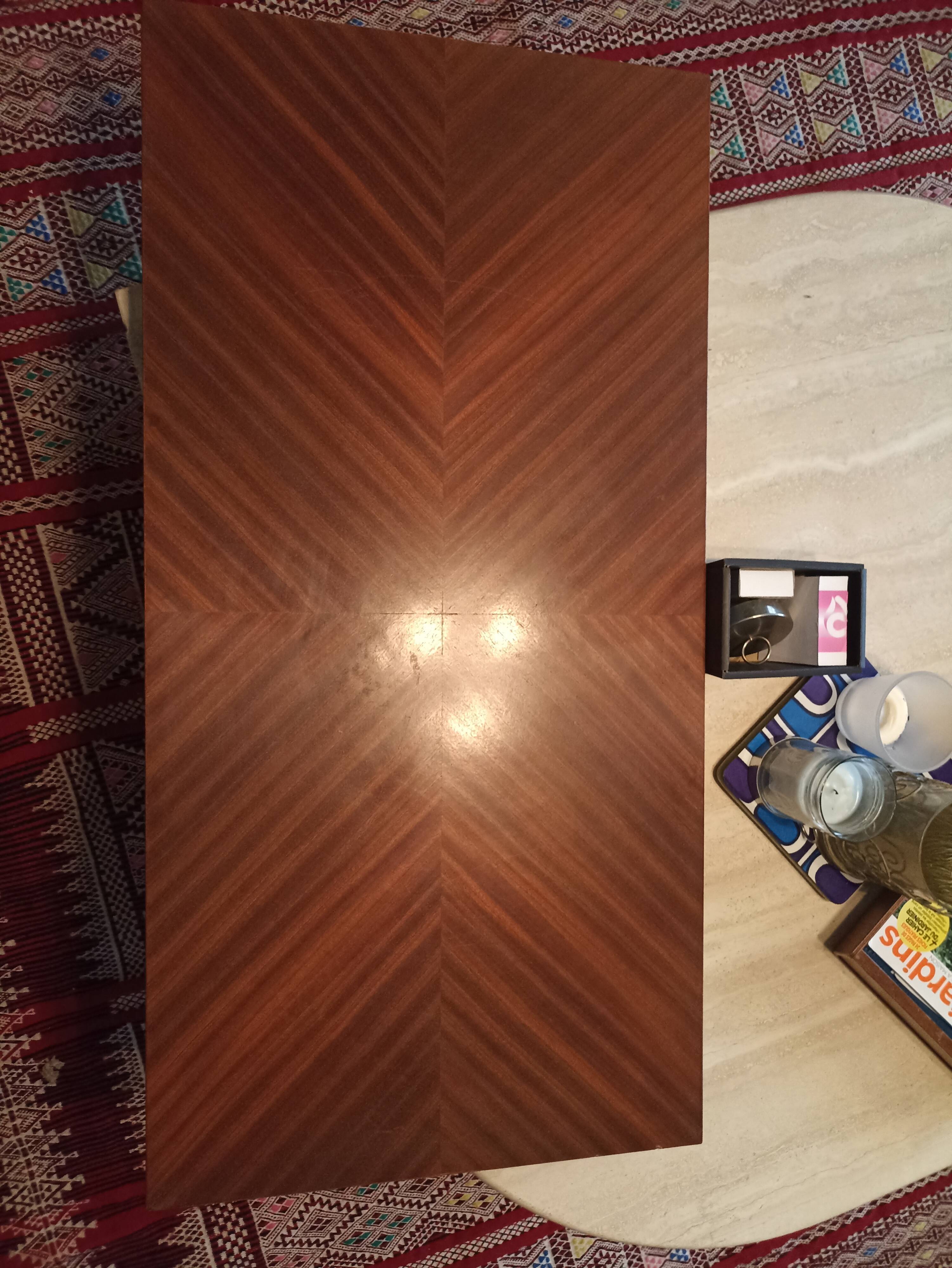 vintage coffee table with up and down system, dining table up to 10 people