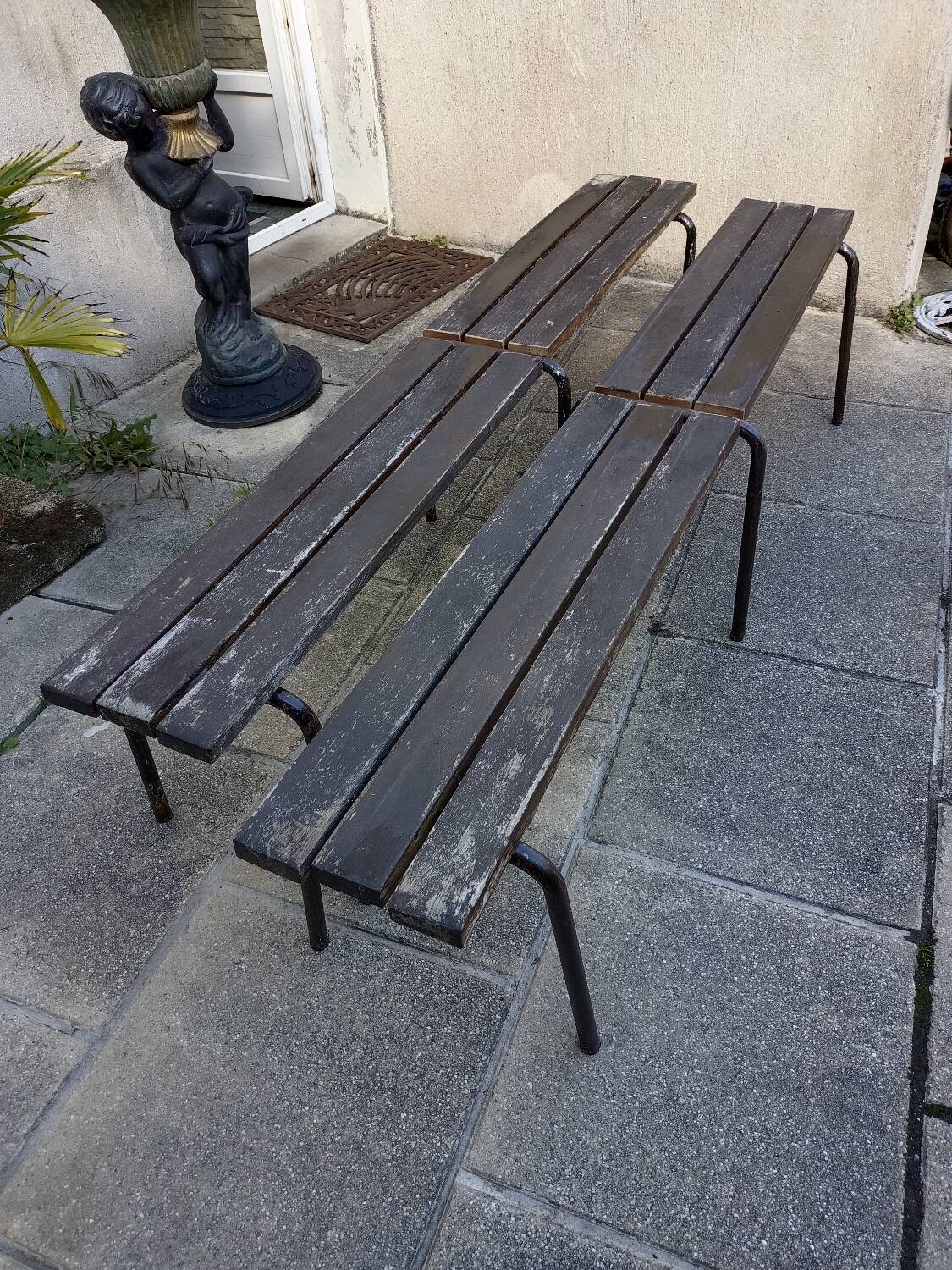 Pair of industrial benches
