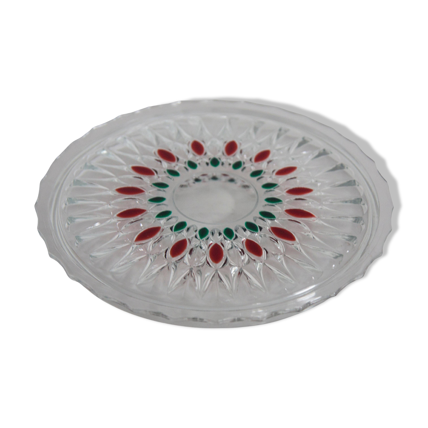 Assiette en cristal transparent vintage, Italie, 1960s