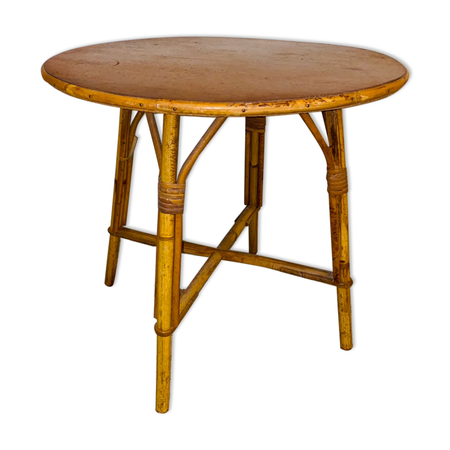 Coffee table bamboo & rattan circa 60/70