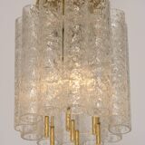 Pair of Murano glass tube pendants by Doria, Germany, 1960s.