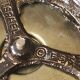 Pair of Hebrew Candlesticks. In antique gold-plated brass. Signed FFS Israel