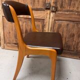Set of 4 Scandinavian elm gondola chairs