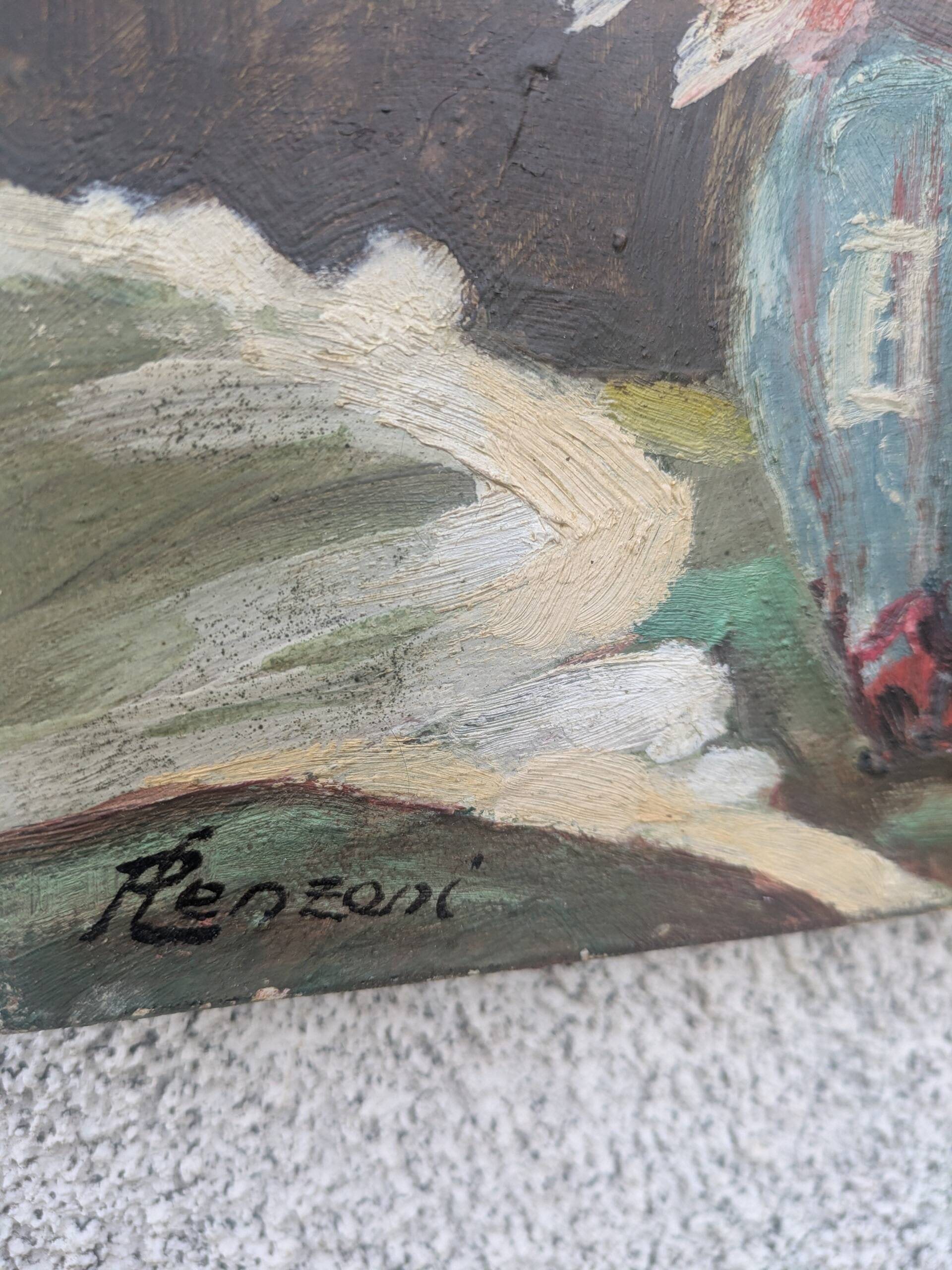 Tableau ancien, bouquet
