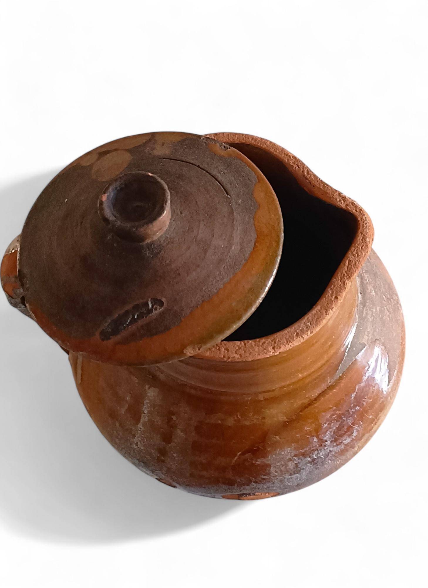 Rustic Terracotta Cooking Olla, Hand-Crafted, Spanish, 19th Century