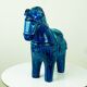 Italian ceramic horse Rimini Blu from the mid-century by Aldo Londi for Bitossi.