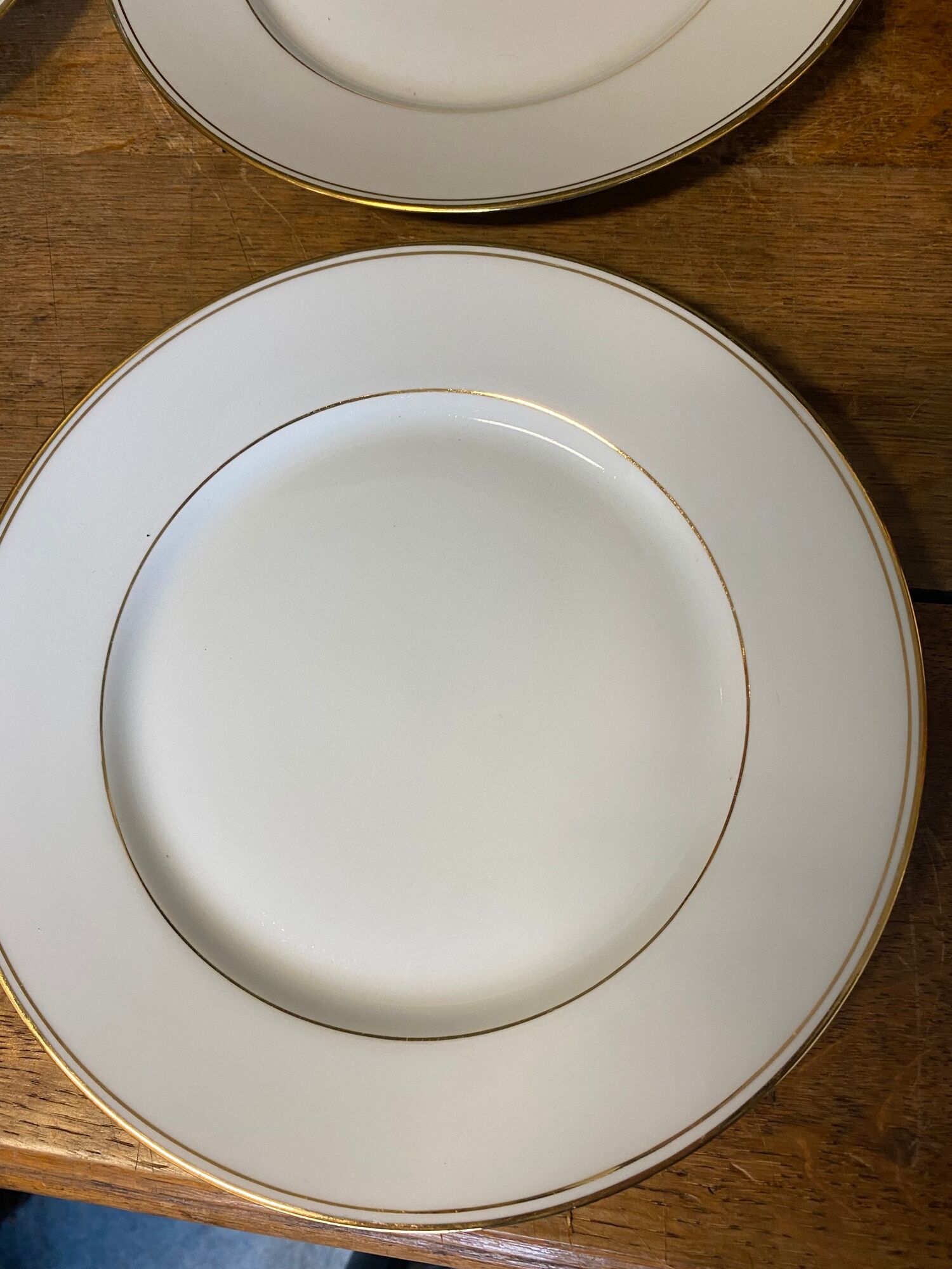 6 assiettes plates porcelaine de Limoges Salmon & Co