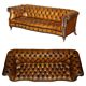Canapé Chesterfield vintage serpentin de luxe en cuir restauré