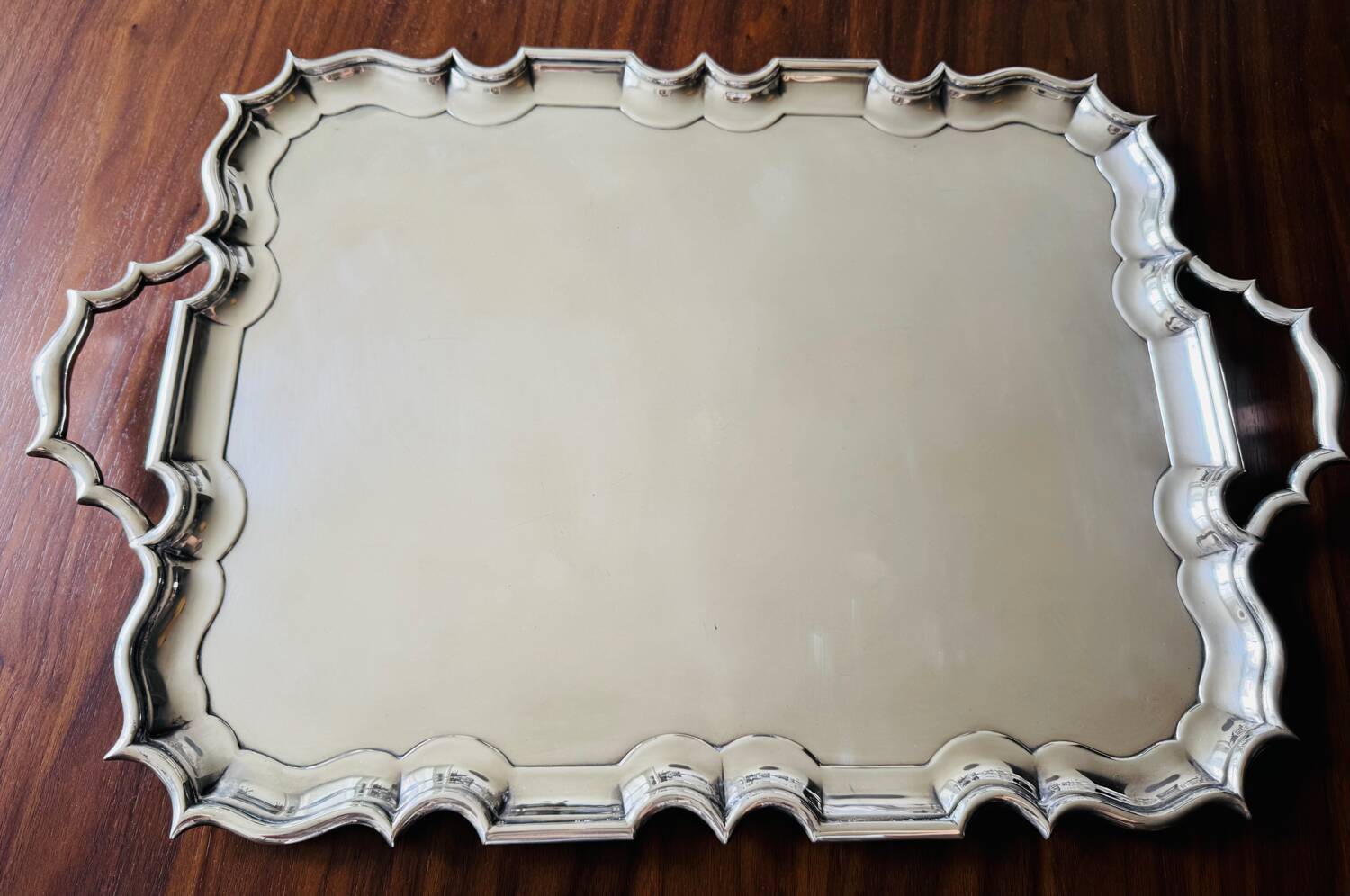 Plateau en argent massif – Thomas Bradbury & Sons – 1896 – 3950gr