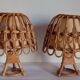 Paire de lampes bambou années 70